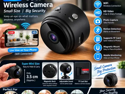 Mini WiFi Wireless Spy Camera – HD Video Recording, Mobile Phone Monitoring & Mo - photo 1