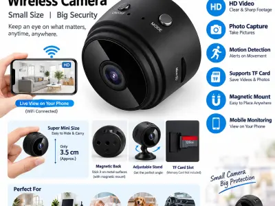 Mini WiFi Wireless Spy Camera – HD Video Recording, Mobile Phone Monitoring & Mo - photo 3