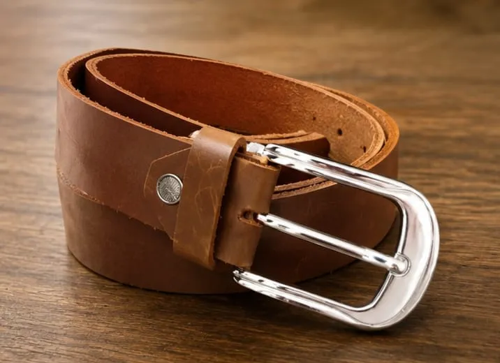 Premium Genuine Leather Brown Belt for Men | Classic Silver Buckle | Casual & Formal Wear
