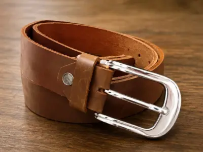 Premium Genuine Leather Brown Belt for Men | Classic Silver Buckle | Casual & Formal Wear - photo 1