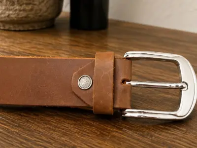 Premium Genuine Leather Brown Belt for Men | Classic Silver Buckle | Casual & Formal Wear - photo 2