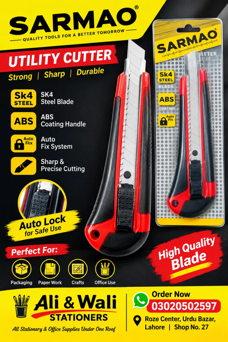 High-Quality Paper Cutter with Auto-Lock Safety Feature | Stationery