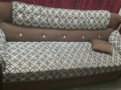 Wooden sofas with cushions - photo 2