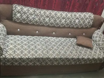 Wooden sofas with cushions - photo 5