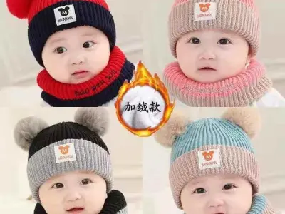 Winter Beanie Wool Cap with neck Warmer For Kids - photo 2