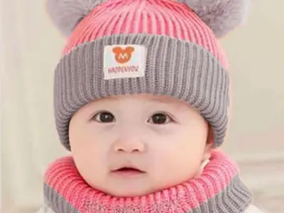 Winter Beanie Wool Cap with neck Warmer For Kids - photo 3