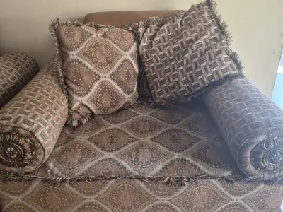 6-Seater Sofa Set (3+2+1) - Brown and Beige - photo 3