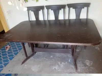 Dining Table with 6 Chairs strong wood - photo 3