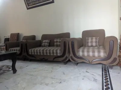 Good condition 7 seater sofa set solid wood - photo 3