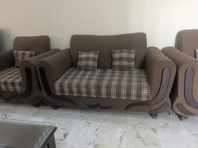 Good condition 7 seater sofa set solid wood - photo 4