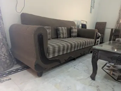 Good condition 7 seater sofa set solid wood - photo 5