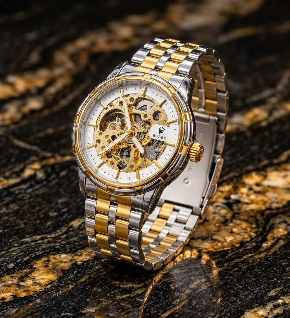 Luxury men's watches water resistant automatic skeletons premium quality