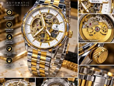 Luxury men's watches water resistant automatic skeletons premium quality - photo 2