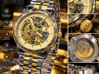 Luxury men's watches water resistant automatic skeletons premium quality - photo 3