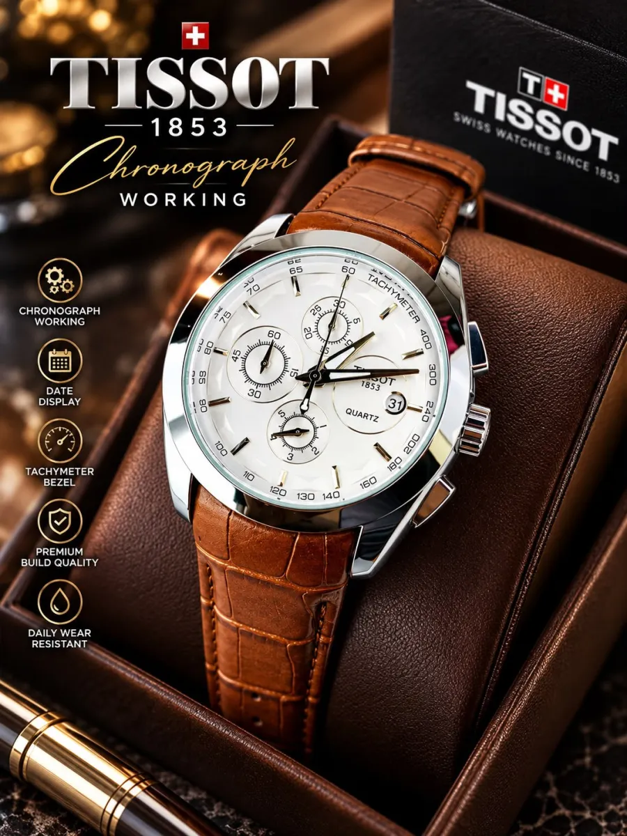 Tissot 1853/ chronograph working watch/water resistant/date display/