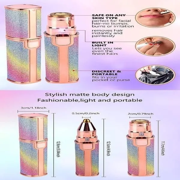 Rechargeable Eyebrow Trimmer with LED Light & Detachable Head