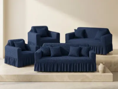 : 7-Seater Bubble Textured Sofa - photo 1