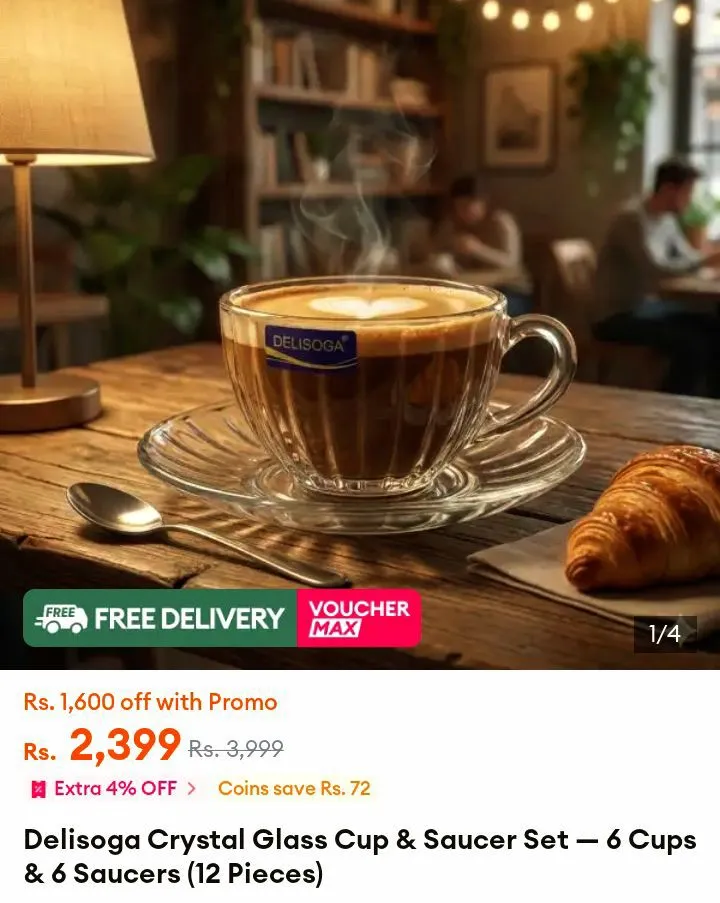 Six Cups and Six Saucers Set