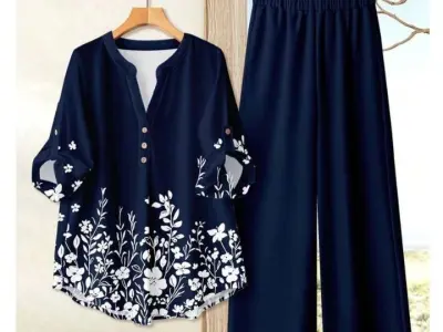 Binara Printed Western Shirt Style 2-Pcs Stiched Co-Ord Set. PCS-32 - photo 2