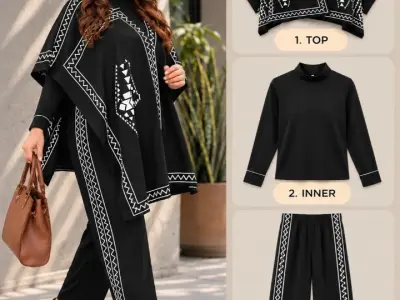 3 pic winter dress black - photo 2