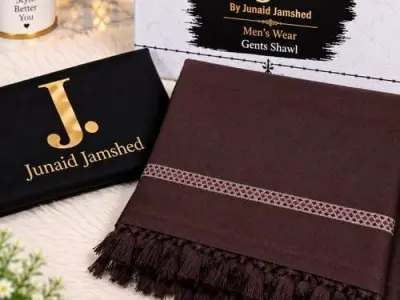 J. Junaid Jamshed Men's Premium Woolen Winter Shawl 
Off-White - photo 3