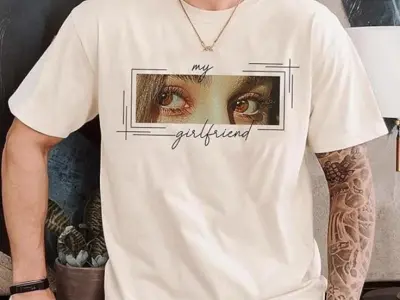 Custom Couple T-Shirts Only You Eyes Print With Name Date - photo 3