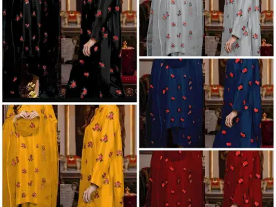 Floral Bunch Embroidered 3pc Linen Suit With Net Dupatta
Winter Linen