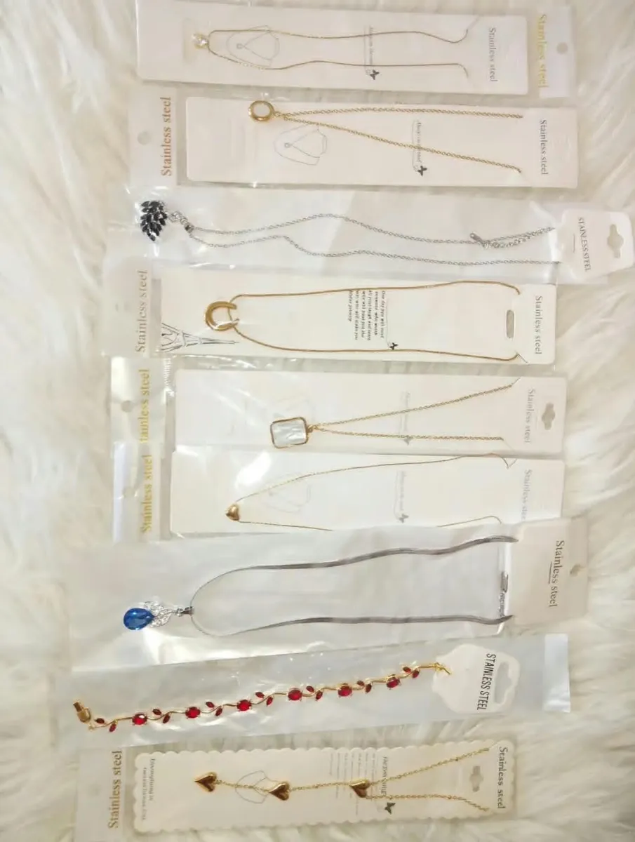 Pack of 9 Stainless Steel Gold & Silver Plated Necklaces - Waterproof