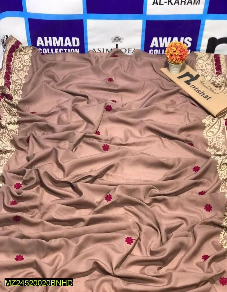 Nishat Dhanak 3PC Embroidered Suit With Heavy Embroidered Shawl - Winter Collect