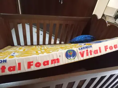 custom-made wooden baby cot in XL size . . with mattress - photo 5