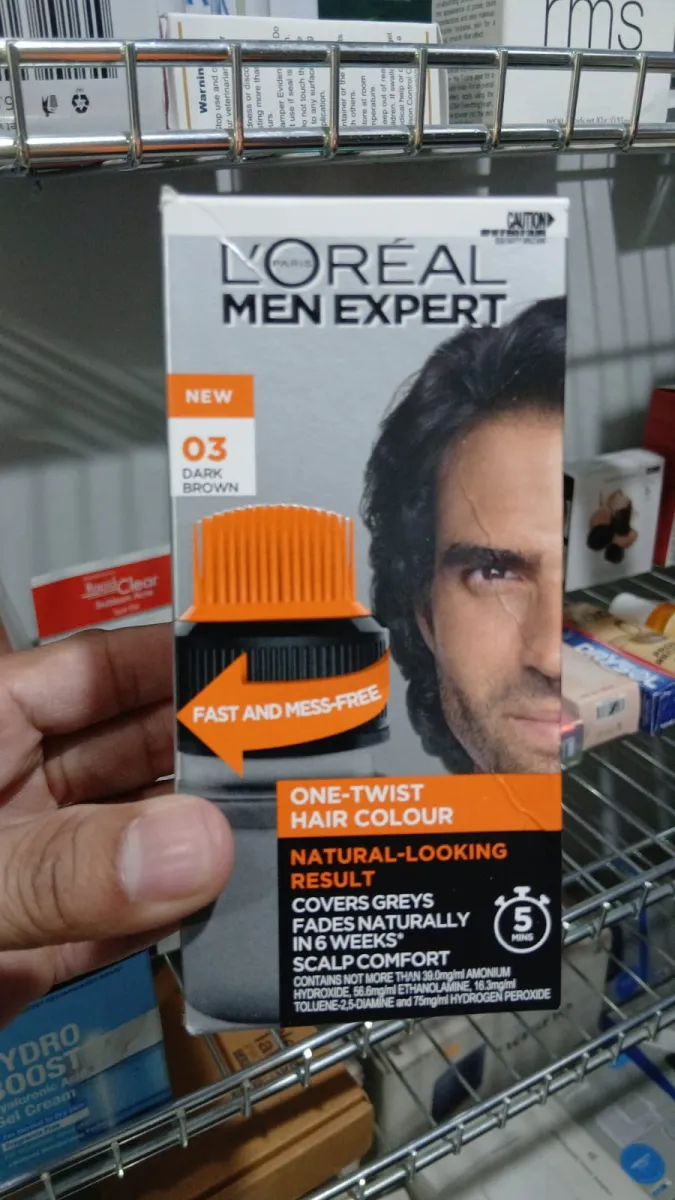 L’Oréal Paris Men Expert One Twist Mess Free Permanent Hair Color, Mens Hair Dye to Cover Grays, Eas