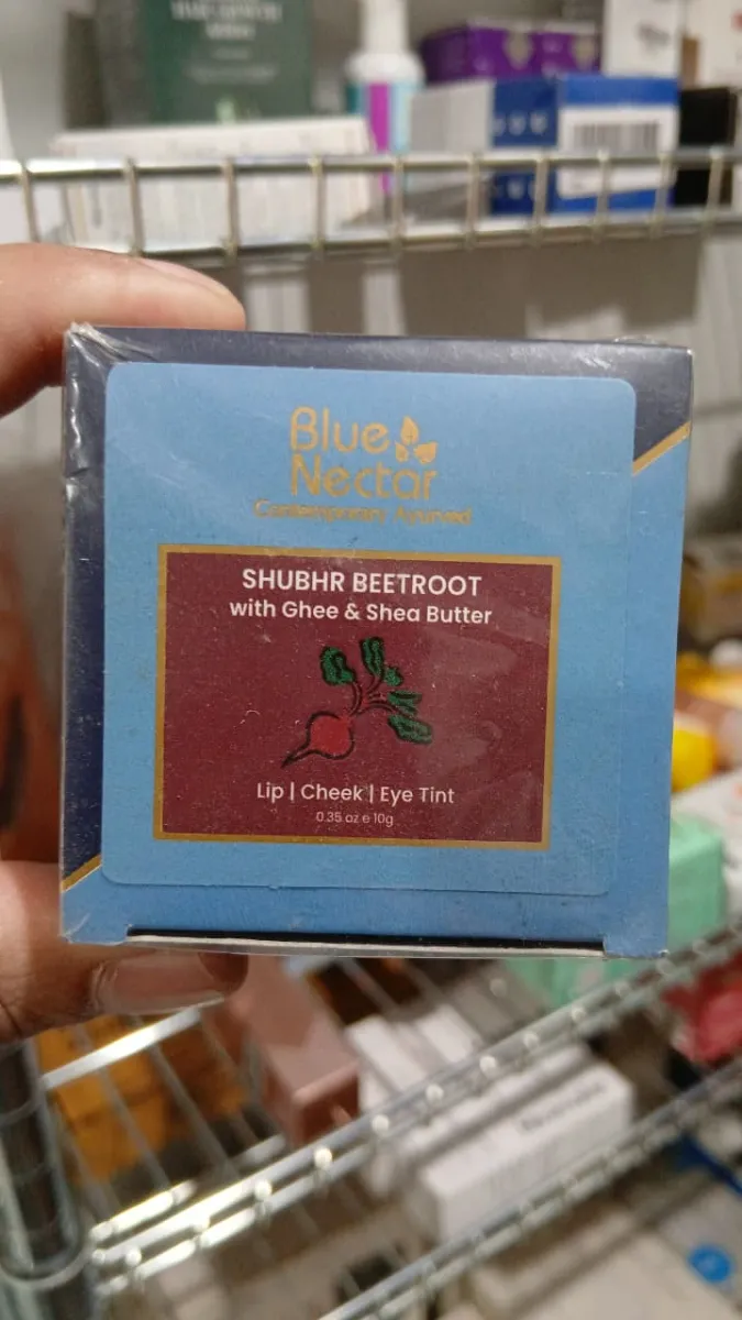 BLUE NECTAR SHUBHR BEETROOT LIP CHEEK AND EYE TINT WITH GHEE