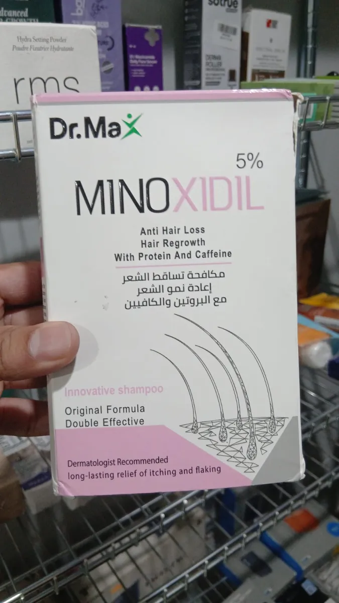 Dr Max Minoxidil 5% Anti Hair Loss Shampoo, Hair Regrowth With Protein Caffeine Long Lasting Relife 