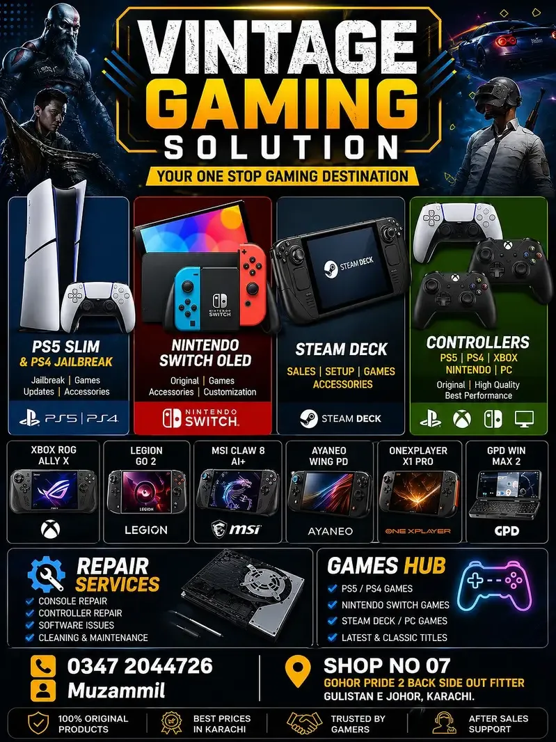 LEGION GO ROG XBOX ALLY X STEAM DECK MSI CLAW NINTENDO SWITCH 2 ps5