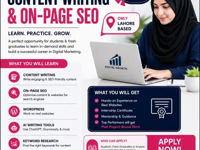 SEO Content Writing & AI Internship Program (Female Only – Lahore)