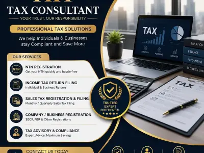 Sales Tax, Income Tax Return, Tax Consultant, FBR, Tax Filer, NTN,SEC - photo 2