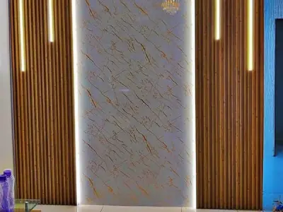 Pvc wallpanel-Fabric sheet-Wpc fluted panel-Wallpaper-Wooden flooring - photo 11