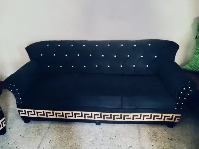 5 seater Luxury  Blue velvet sofa set  - photo 4